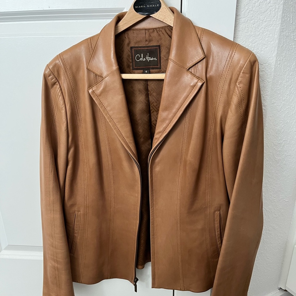 Cole Haan Leather jacket Size 6